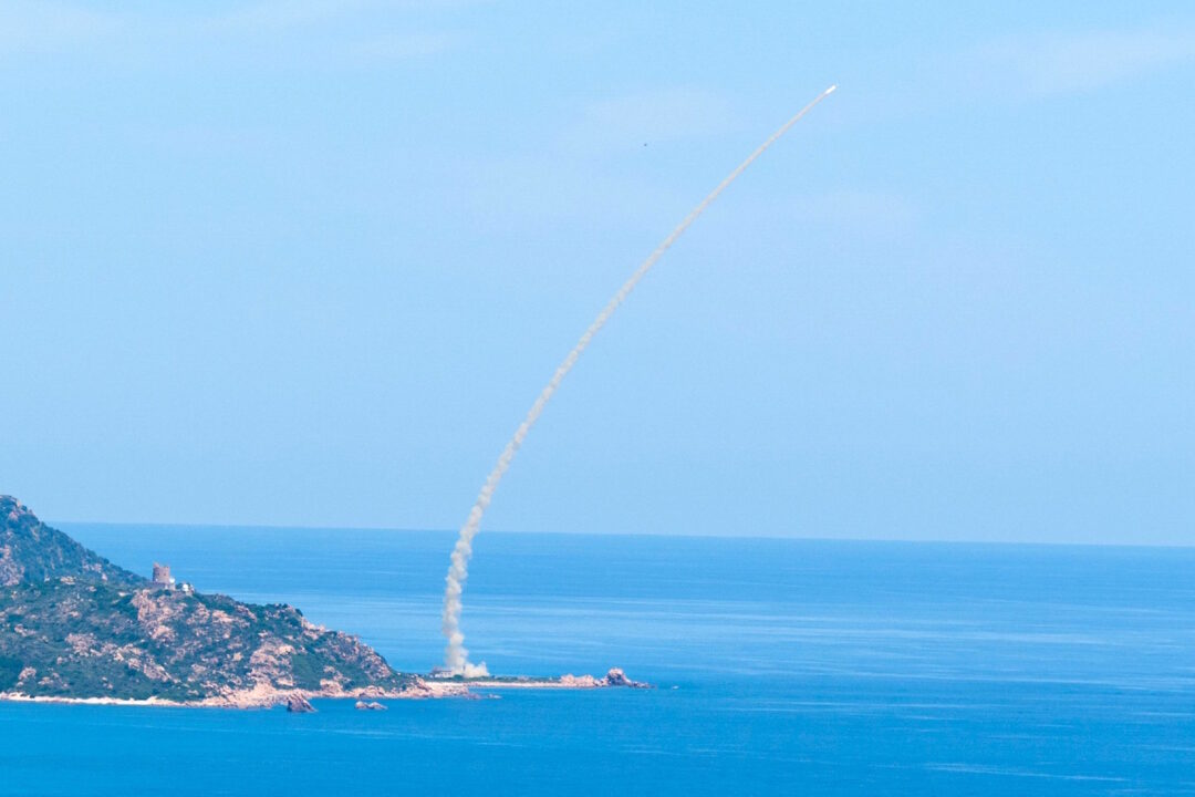 Launch of 2 million ASTER 30 missile from Quirra 30 May 2025 which was lost due to an error in the Mediterranean sea. Image Credit: Report Difesa.