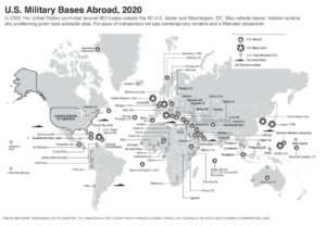 US Military Bases abroad 2020, by David Vine. Image Credit: Base Nation.